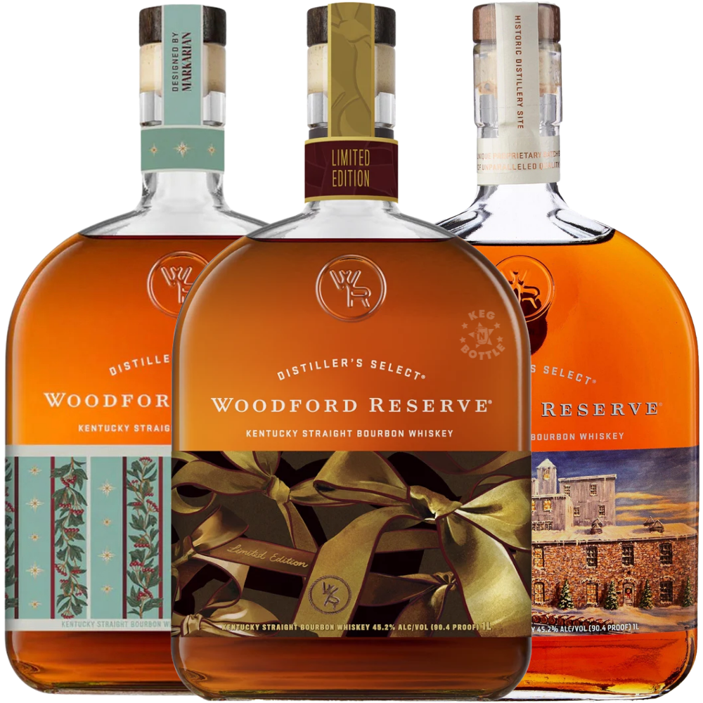 Woodford Reserve Christmas Combo 2024, 2025 & 2026 Whiskey (3 x 1L)