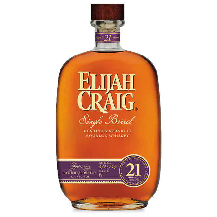 Elijag Craig 21 Year Single Barrel Bourbon Whiskey (750mL)