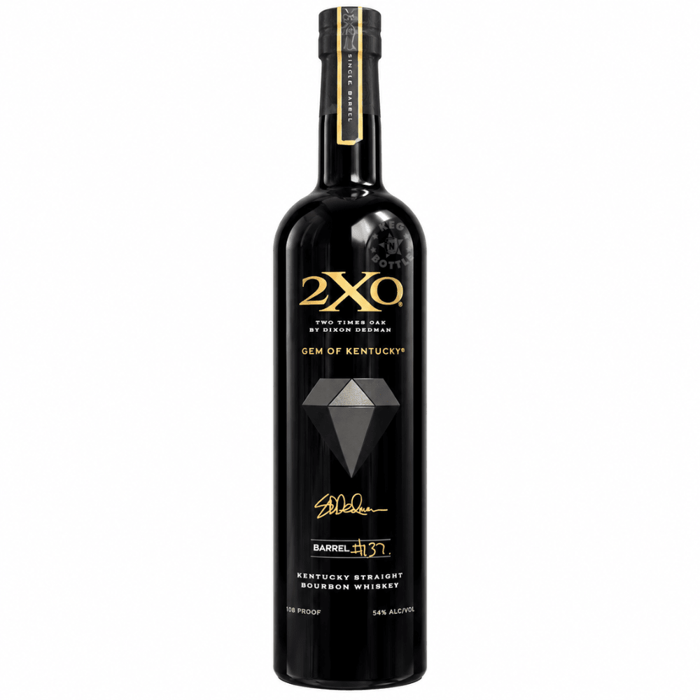 2XO Gem of Kentucky Single Barrel #137 Kentucky Straight Bourbon Whiskey 750mL black bottle with gold lettering, diamond emblem, and Dixon Dedman signature.