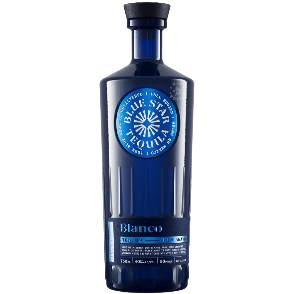 Blue Star Blanco 100% Blue Agave Tequila 750mL blue bottle