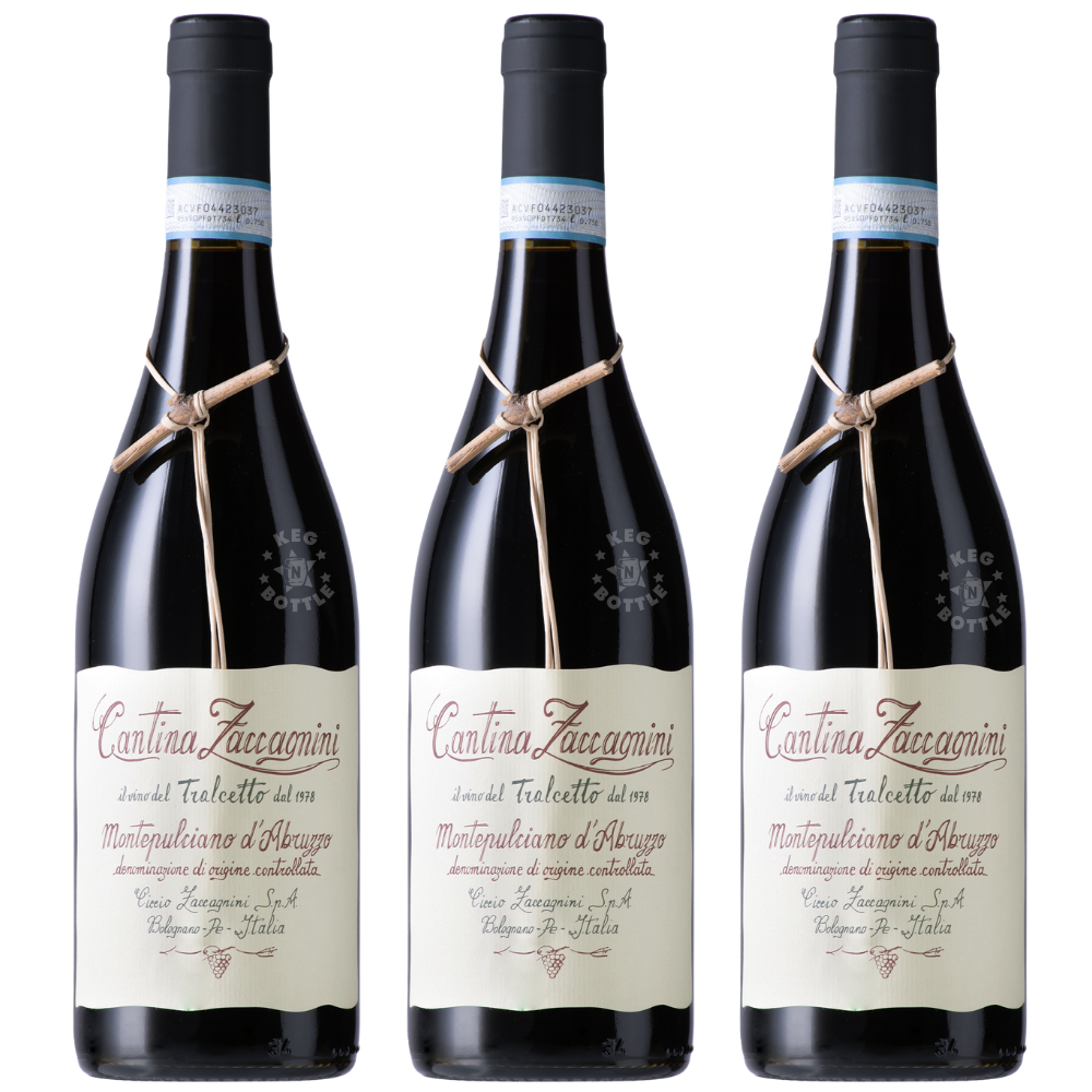 Cantina Zaccagnini Montepulciano d'Abruzzo Red Wine 3-Pack 750mL Bottles Italian Red Wine Bundle from Abruzzo Italy