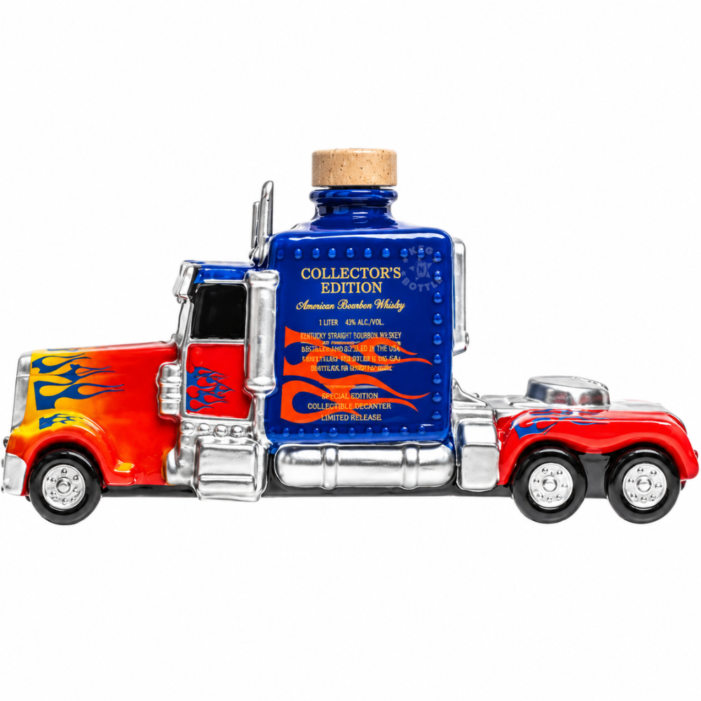Collector’s Edition Semi-Truck American Bourbon Whiskey in a colorful limited-edition truck-shaped collectible decanter.
