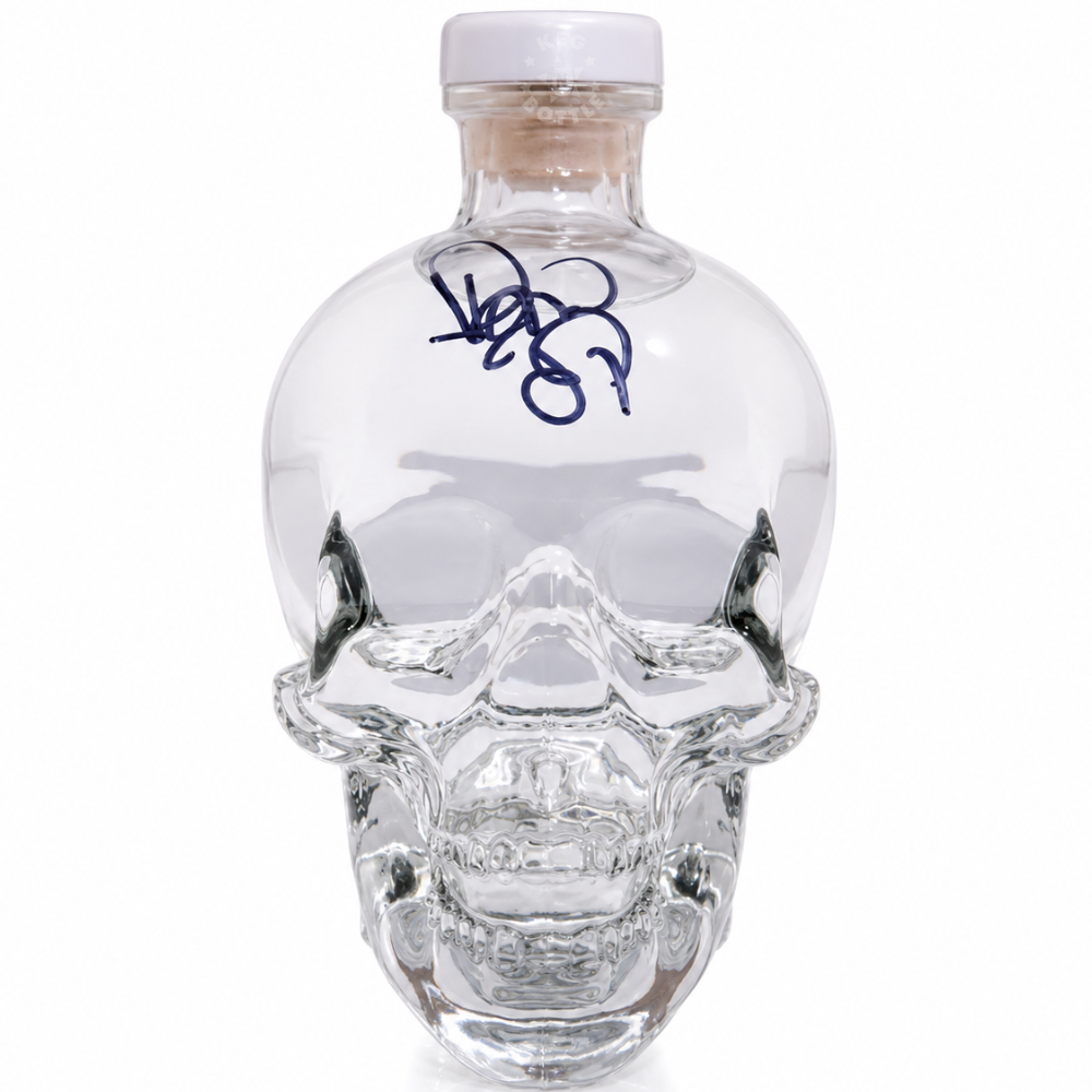 Crystal Head Vodka signed by Dan Aykroyd in a rare 3L crystal skull bottle collectible edition.
