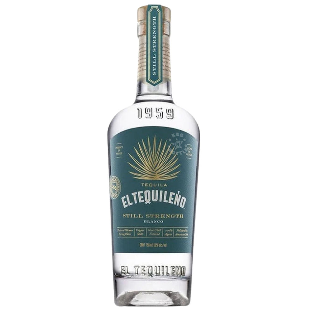 El Tequileño Still Strength Blanco Tequila 750mL bottle crafted in Tequila, Jalisco using Highland Blue Weber agave and bottled at 100 proof.