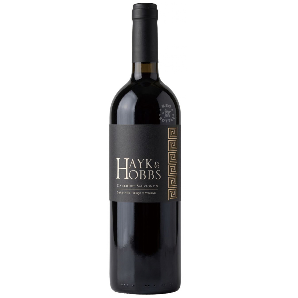 Hayk & Hobbs Cabernet Sauvignon 750mL bottle from Sakar Hills near the village of Vaskovo, Bulgaria.