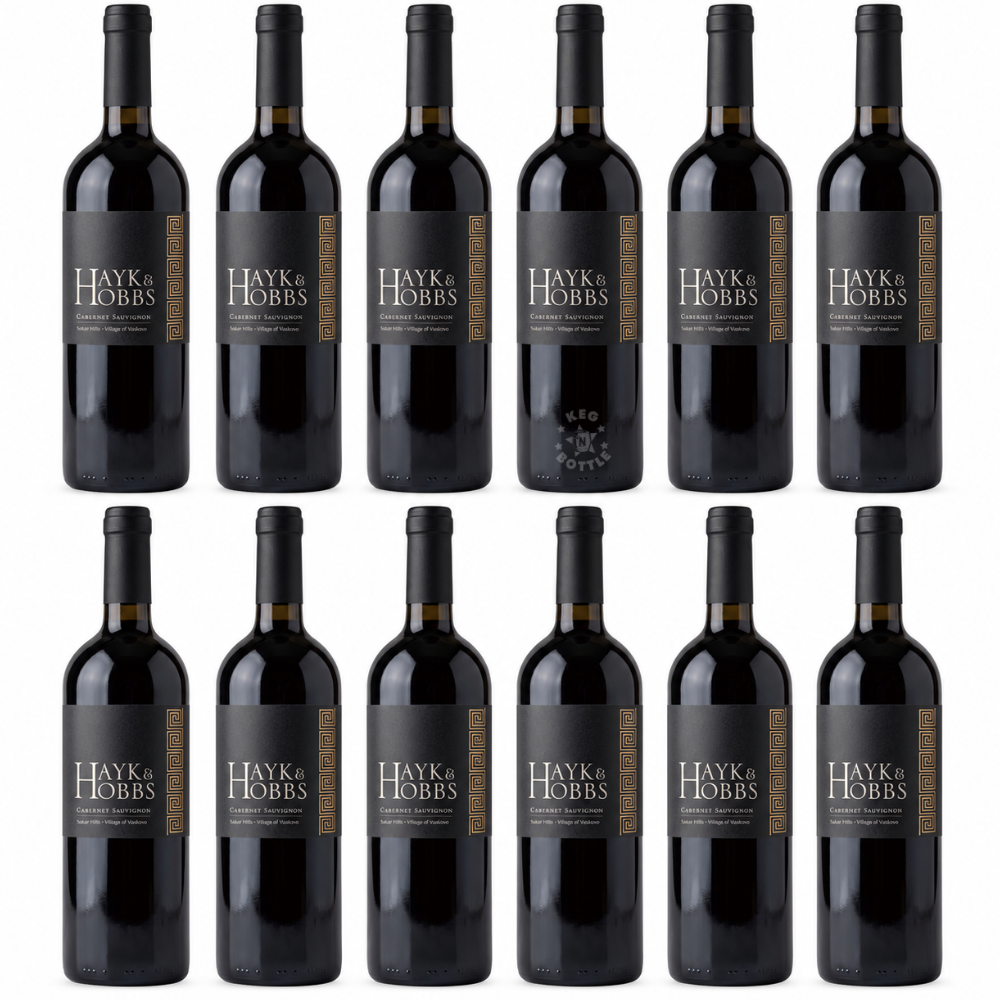 Hayk & Hobbs Cabernet Sauvignon 750mL bottle from Sakar Hills near the village of Vaskovo, Bulgaria. 12 Pack