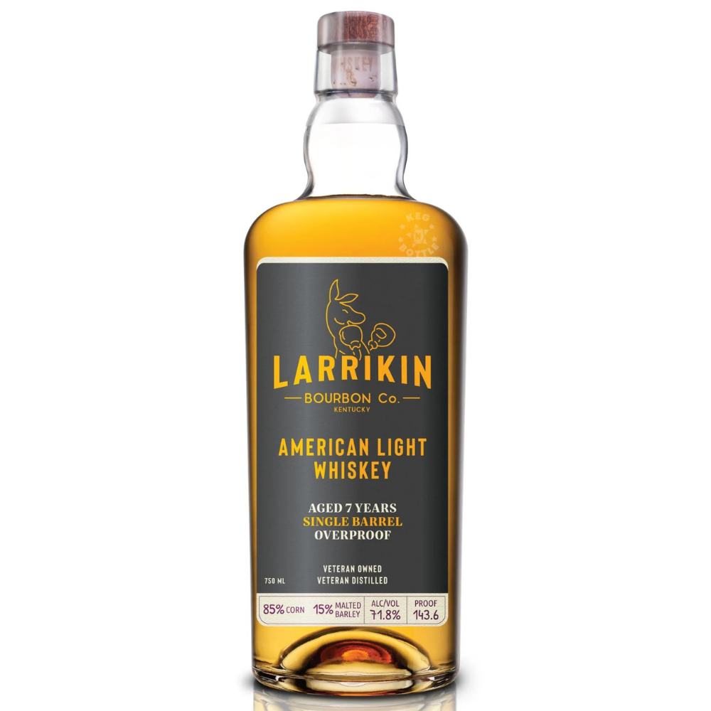 Larrikin Hazmat 6 Year Old American Light Whiskey 750mL bottle featuring a black and gold label and distinctive high-proof American whiskey expression.