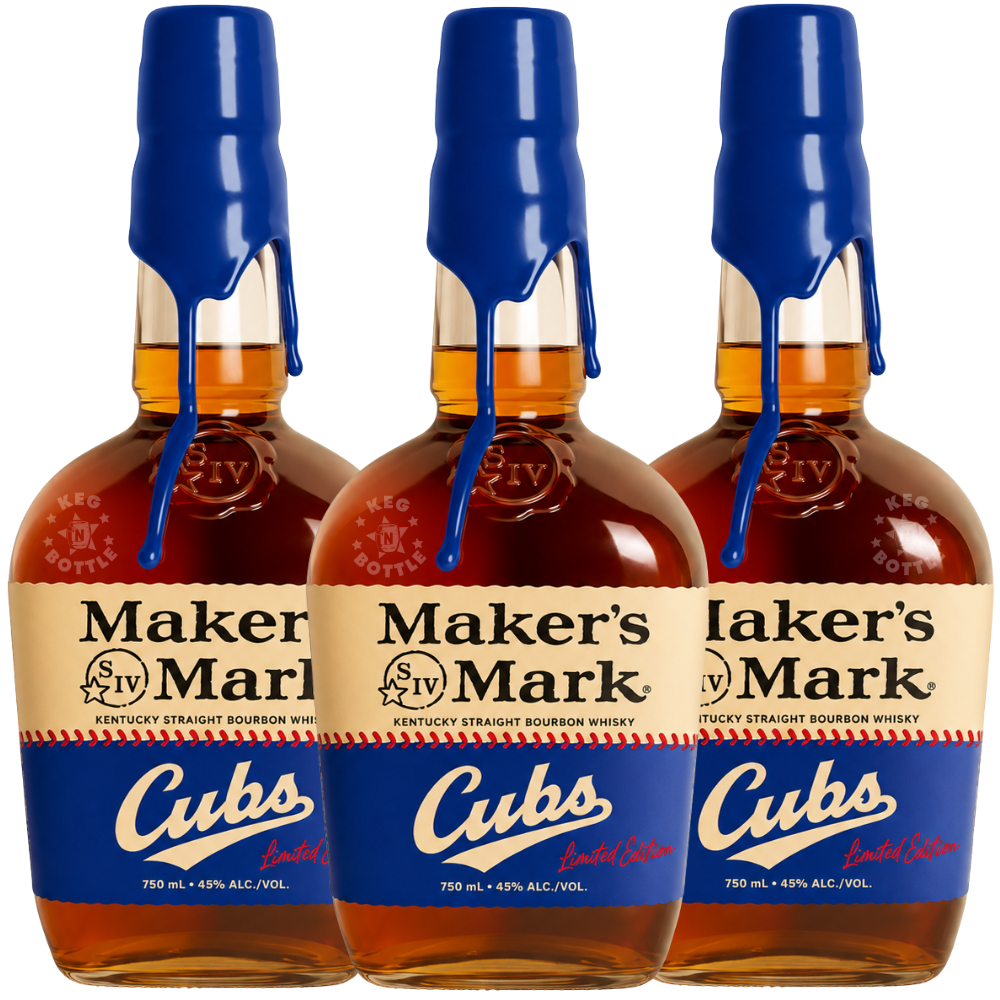 Maker's Mark 2026 Chicago Cubs Edition Bourbon Whiskey (750mL) 3 Pack