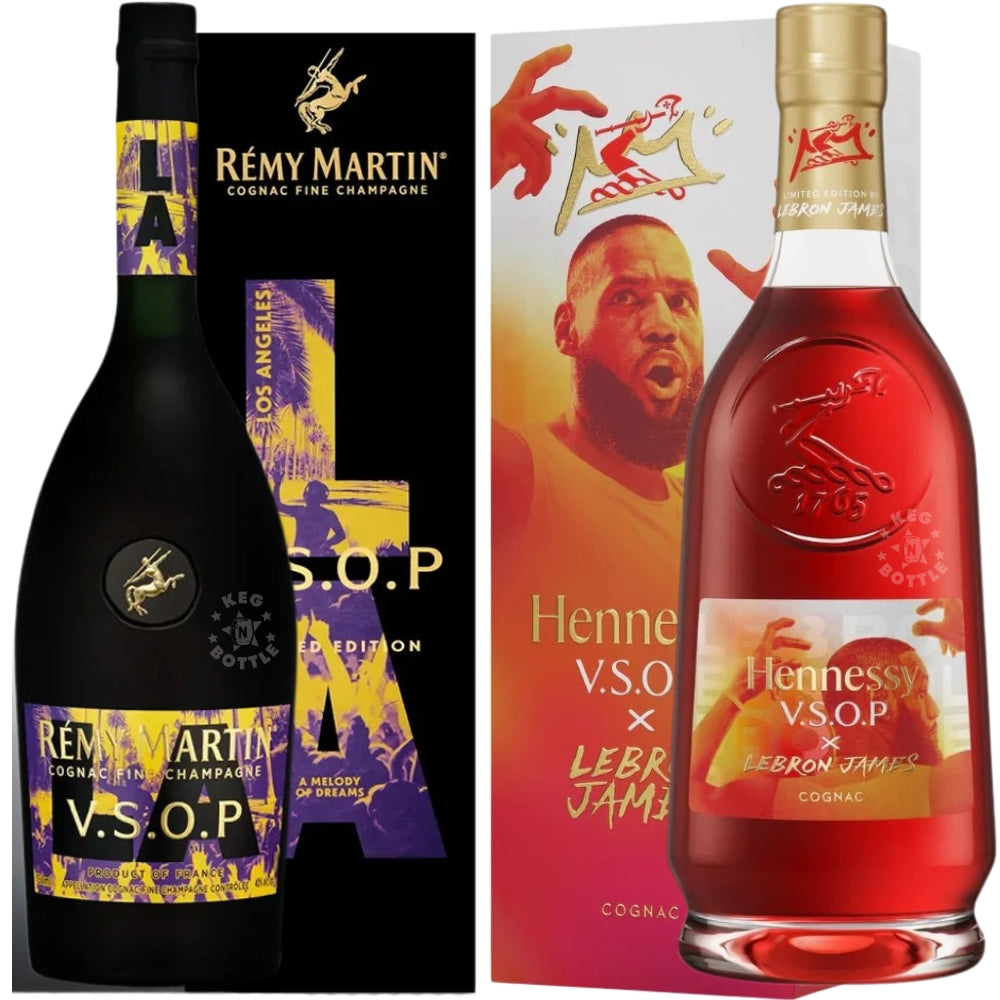 Rémy Martin VSOP LA edition and Hennessy VSOP LeBron James limited edition cognac combo pack bottles 750ml