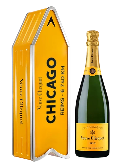Veuve Clicquot Brut Yellow Label Chicago Arrow Tin Champagne (750mL)