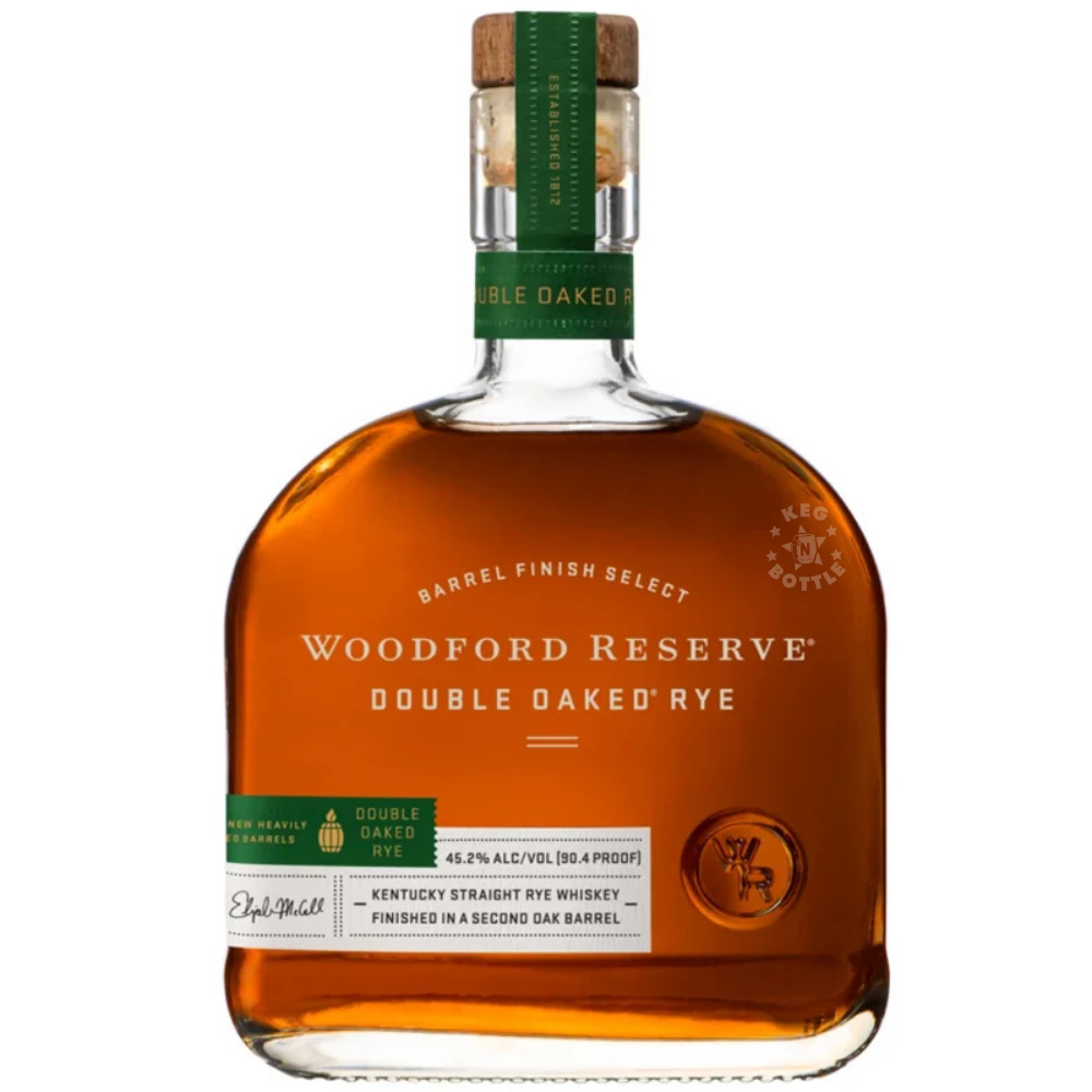 Woodford Reserve Double Oaked Rye Whiskey 750mL Barrel Finish Select bottle at 45.2% ABV and 90.4 proof.