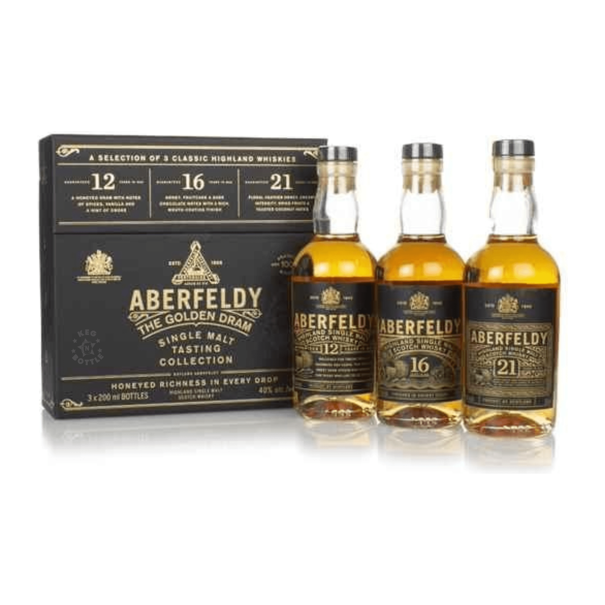 Aberfeldy 12, 16, & 21 Year Scotch Combo (3 x 200 ml) | Keg N Bottle Aberfeldy 12, 16, & 21 Year Scotch Combo (3 x 200 ml) | Keg N Bottle