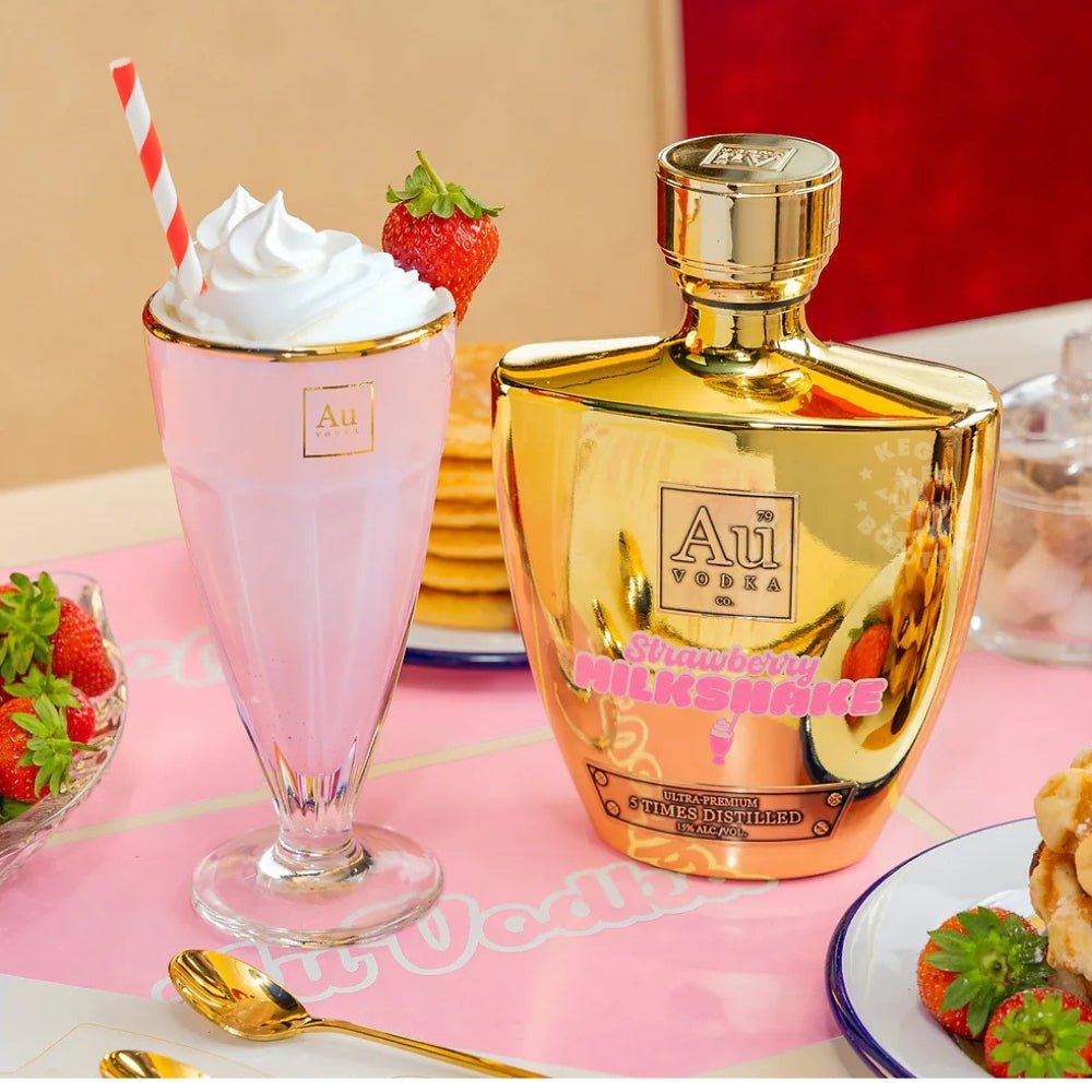 AU Vodka Strawberry Milkshake Vodka 700ml gold bottle 2