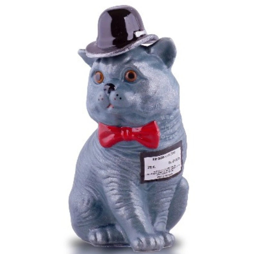 Blue Cat XO Brandy in Ceramic Cat Bottle with Hat and Bow Tie (375 ml)