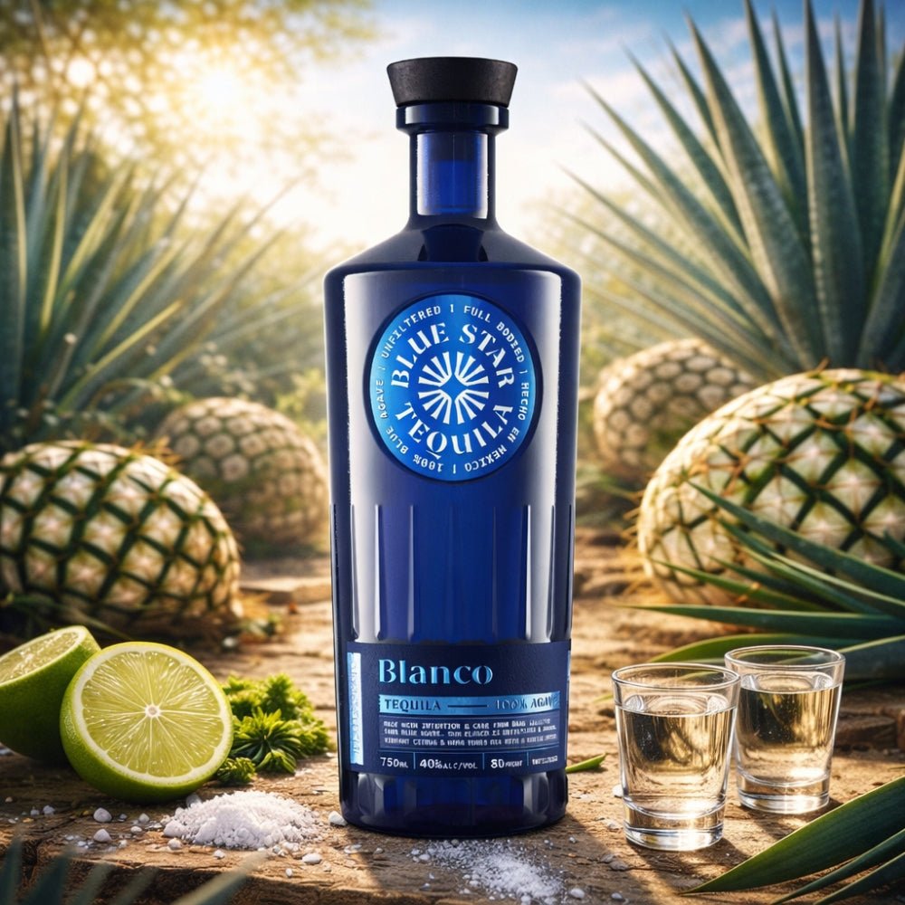 Blue Star Blanco 100% Blue Agave Tequila 750mL blue bottle 2