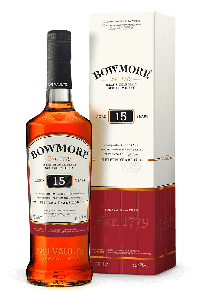 Bowmore 15 Year Islay Single Malt Scotch Whiskey (750mL) | Keg N Bowmore 15 Year Islay Single Malt Scotch Whiskey (750mL) | Keg N