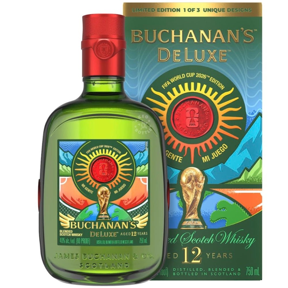 Buchanan’s Deluxe 12 Year FIFA World Cup 2026 Limited Edition 750ml bottle and box 1 of 3 design