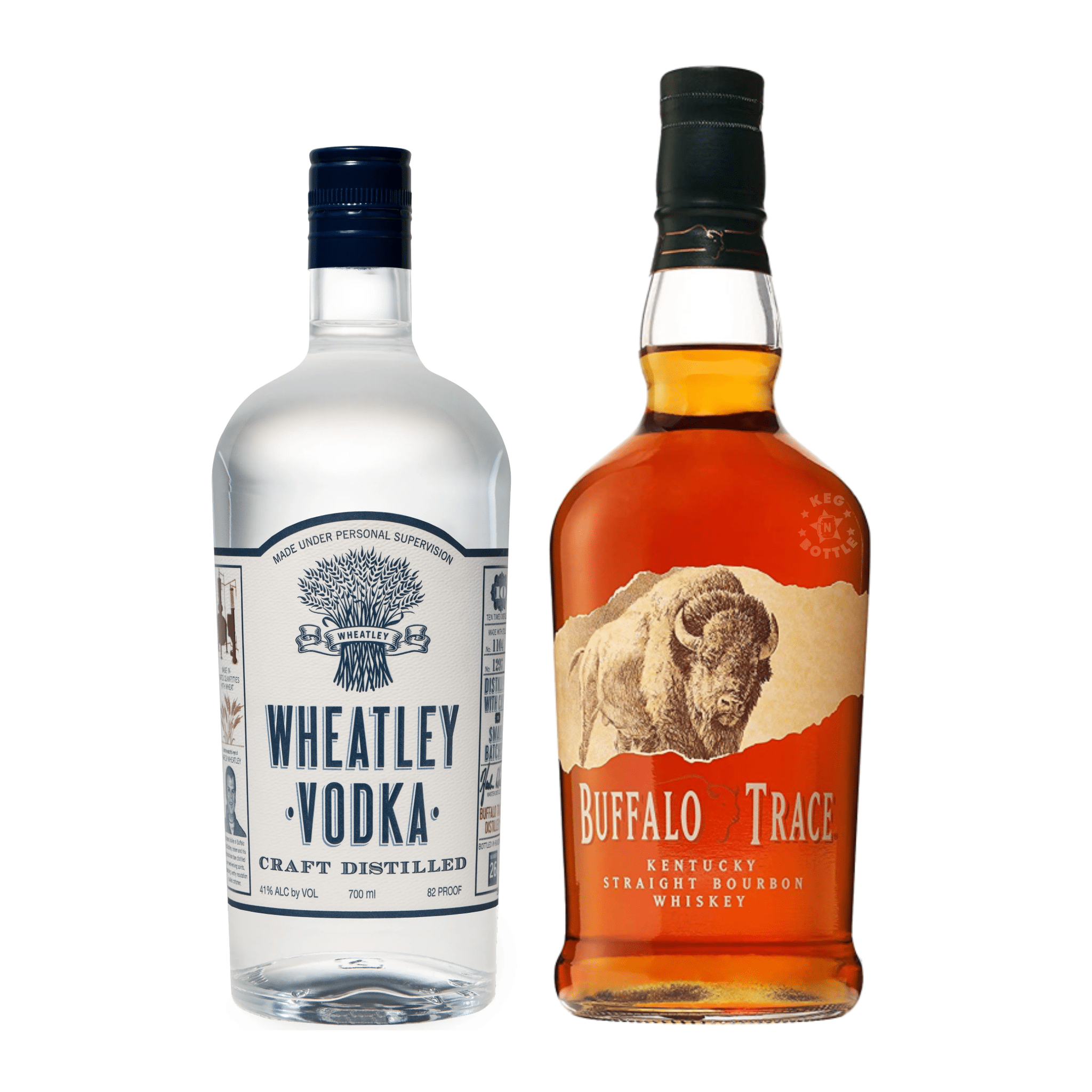 Buffalo Trace Kentucky Straight Bourbon & Wheatley Vodka Combo 2 Bottle Pack (2 x 750 mL) | Keg N Bottle