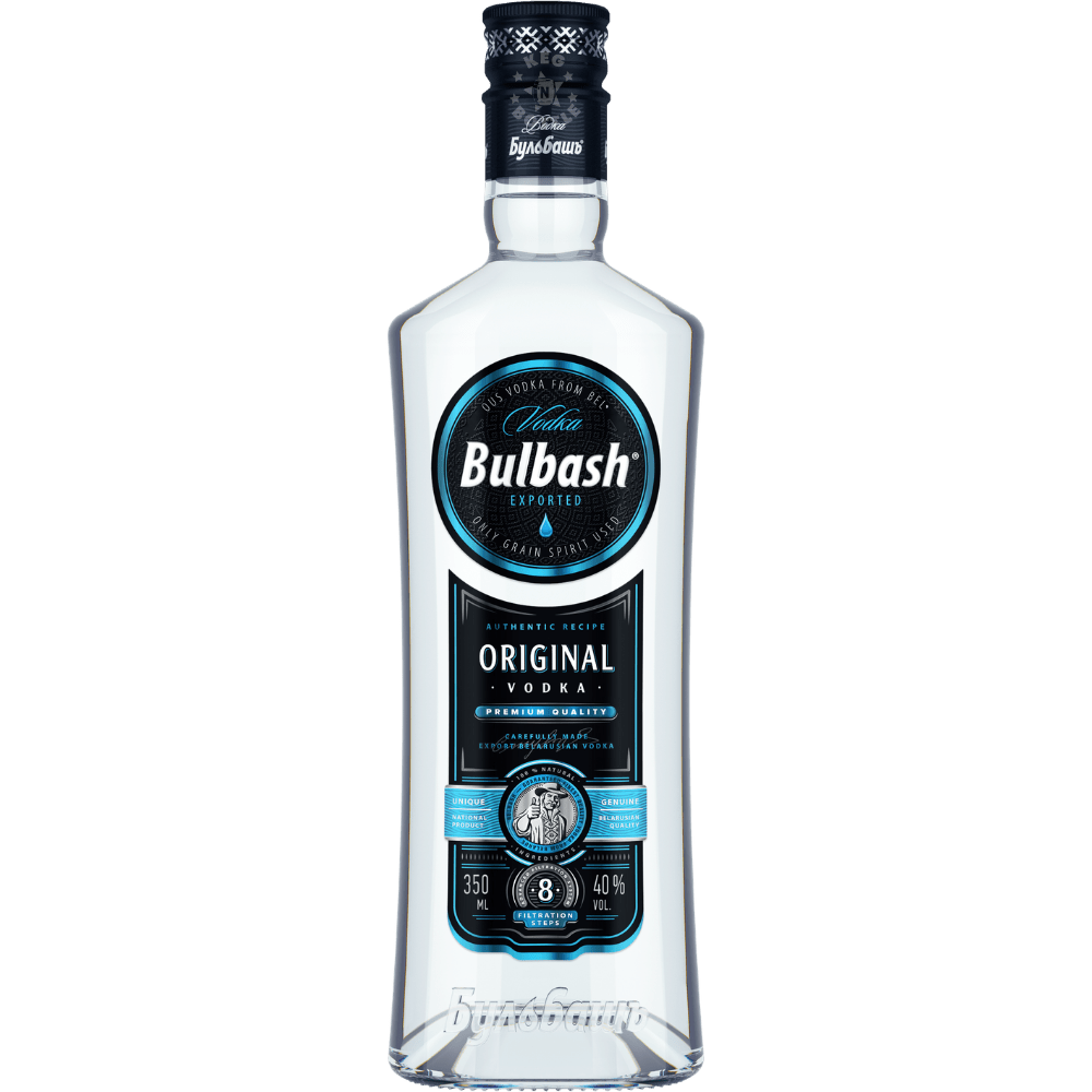 Bulbash Original Premium Vodka 700mL bottle imported from Belarus and bottled at 40% ABV.