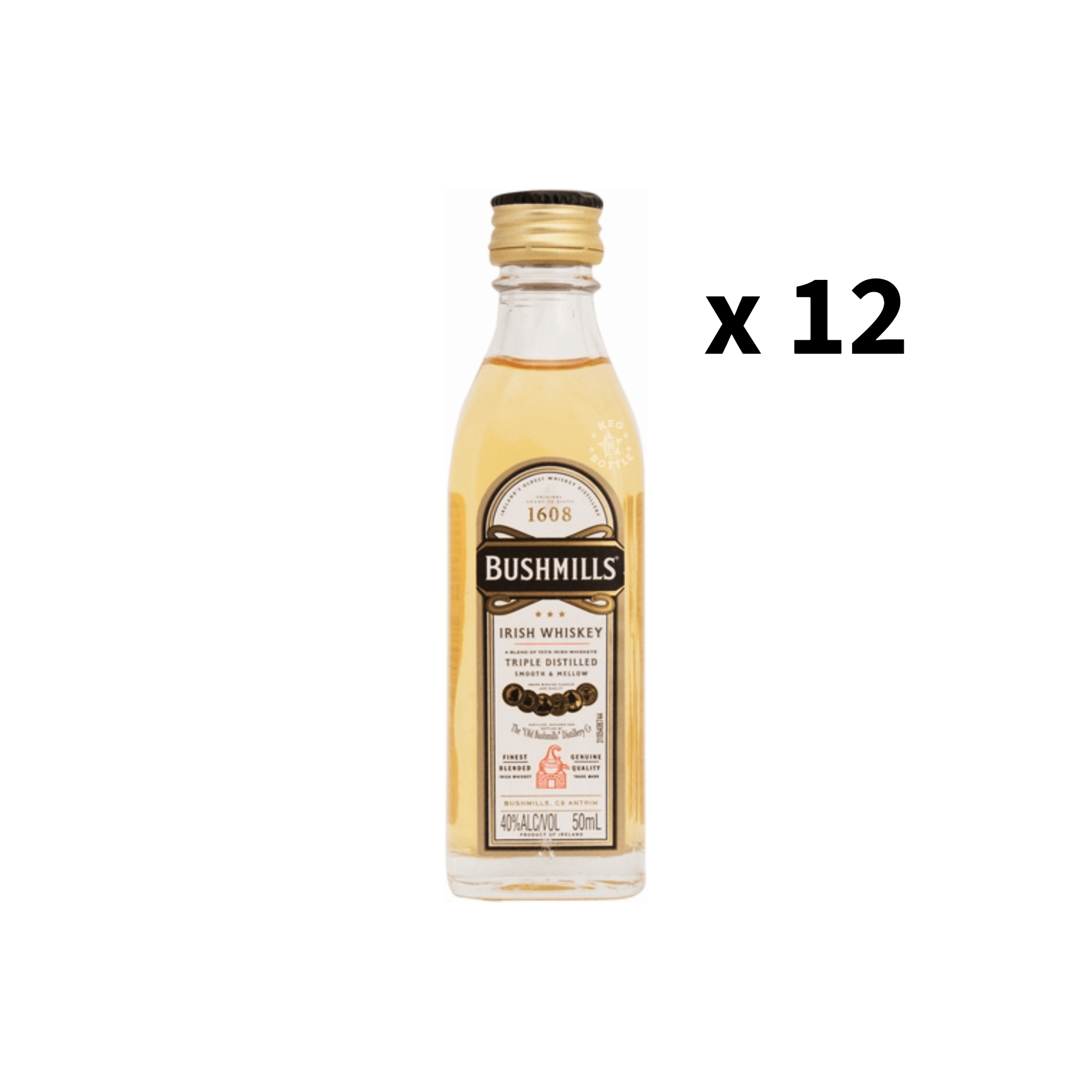 Bushmills White Label Original Irish Whisky Miniature (12 Pack) | Keg N Bottle