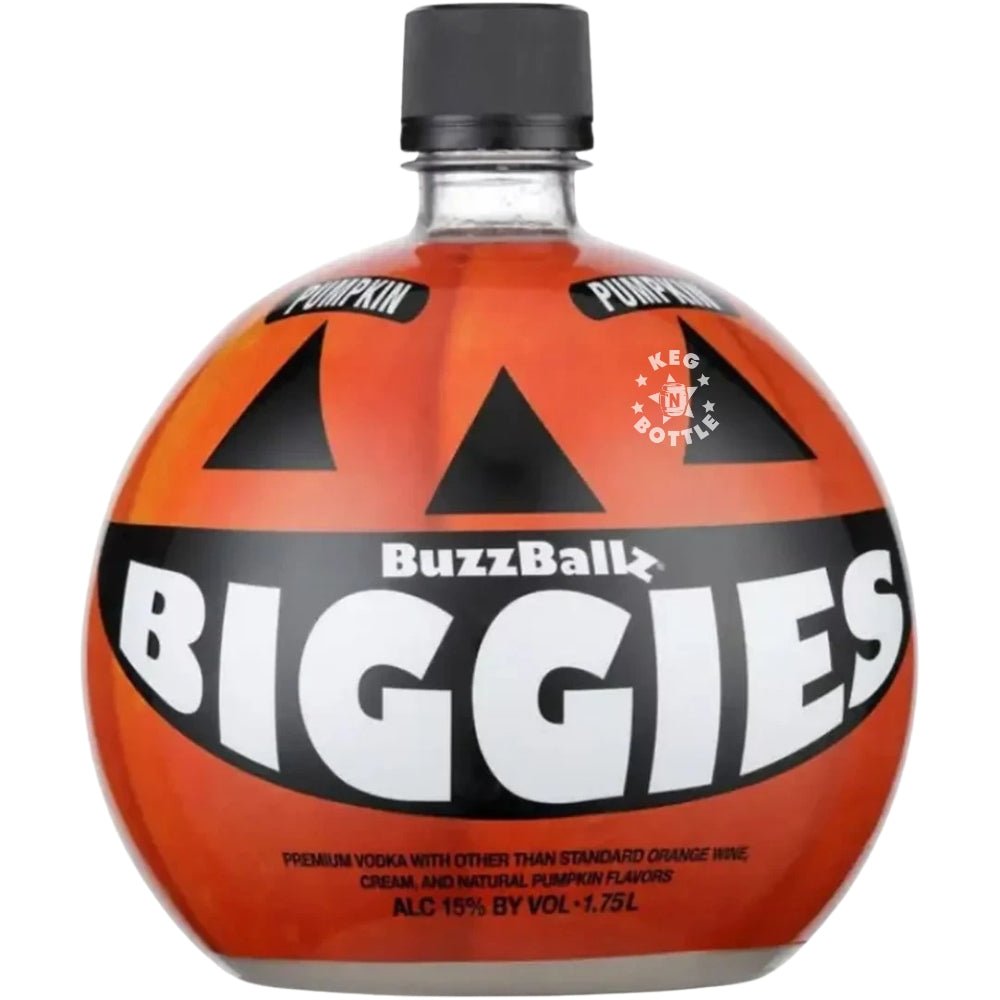 BuzzBallz Biggies Pumpkin Ballz 1.75L pumpkin-shaped cocktail bottle