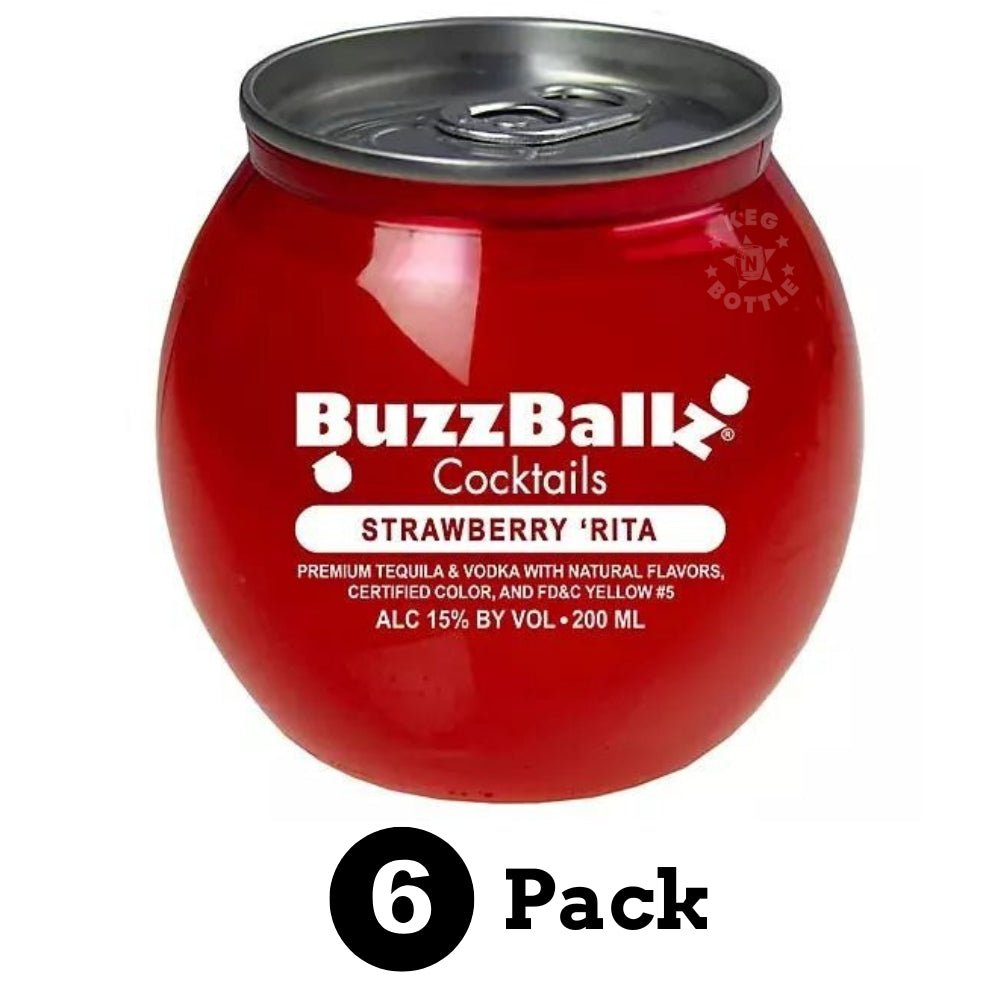 BuzzBallz Strawberry ‘Rita 6 - Pack (200 ml x 6) | Keg N Bottle
