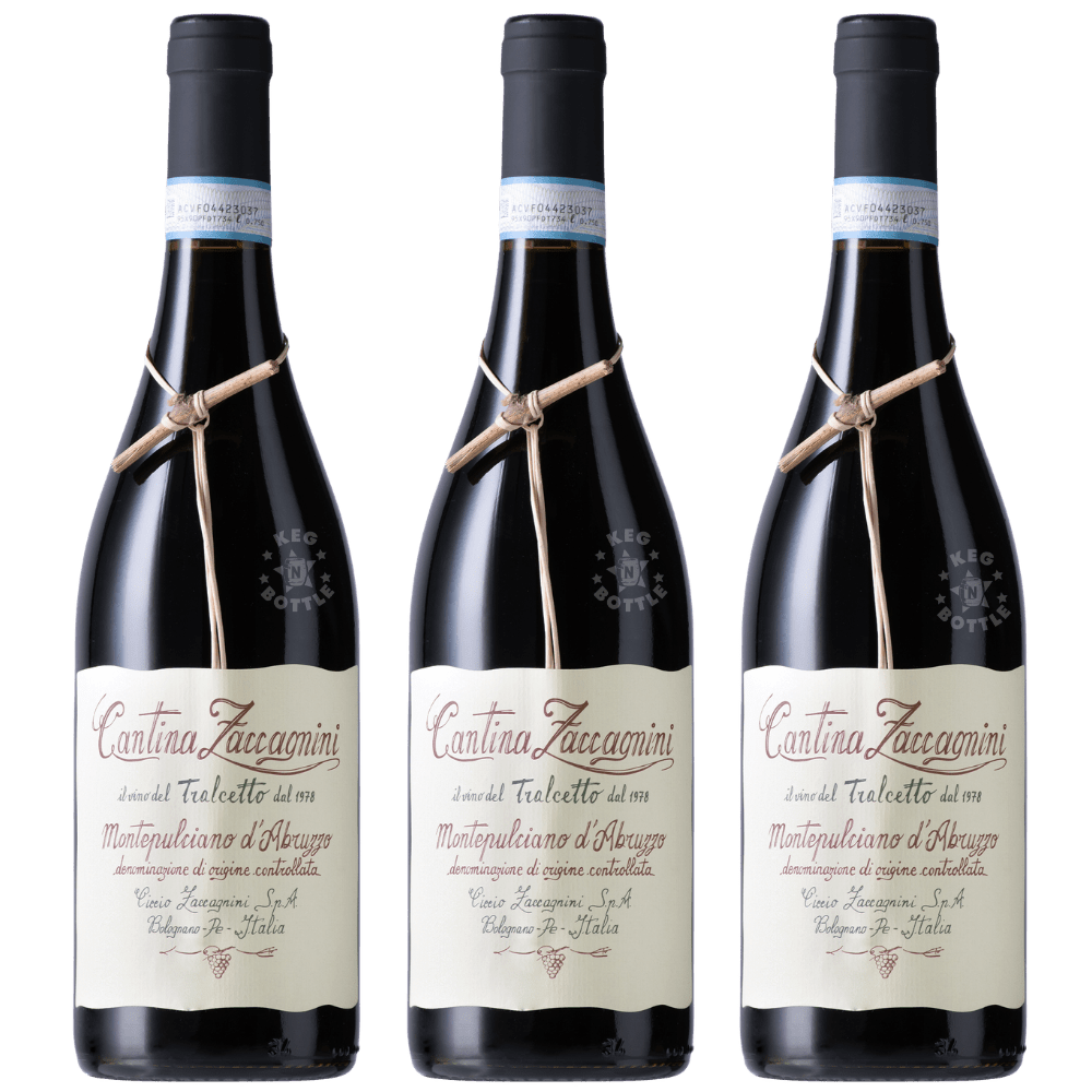 Cantina Zaccagnini Montepulciano d'Abruzzo Red Wine 3-Pack 750mL Bottles Italian Red Wine Bundle from Abruzzo Italy