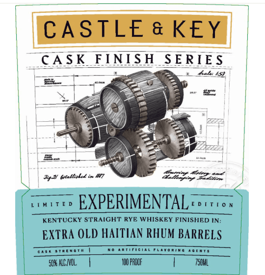 Castle & Key Experimental Rye Extra Old Haitian Rhum Barrel Finish Rye Whiskey (750mL) | Keg N Bottle
