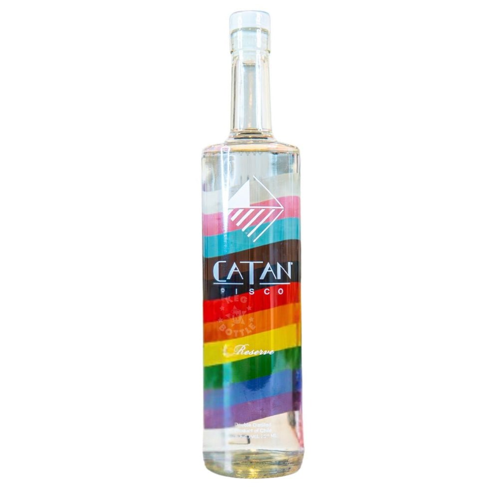 Catan Reserve Pisco bottle with rainbow Pride label (750 ml)