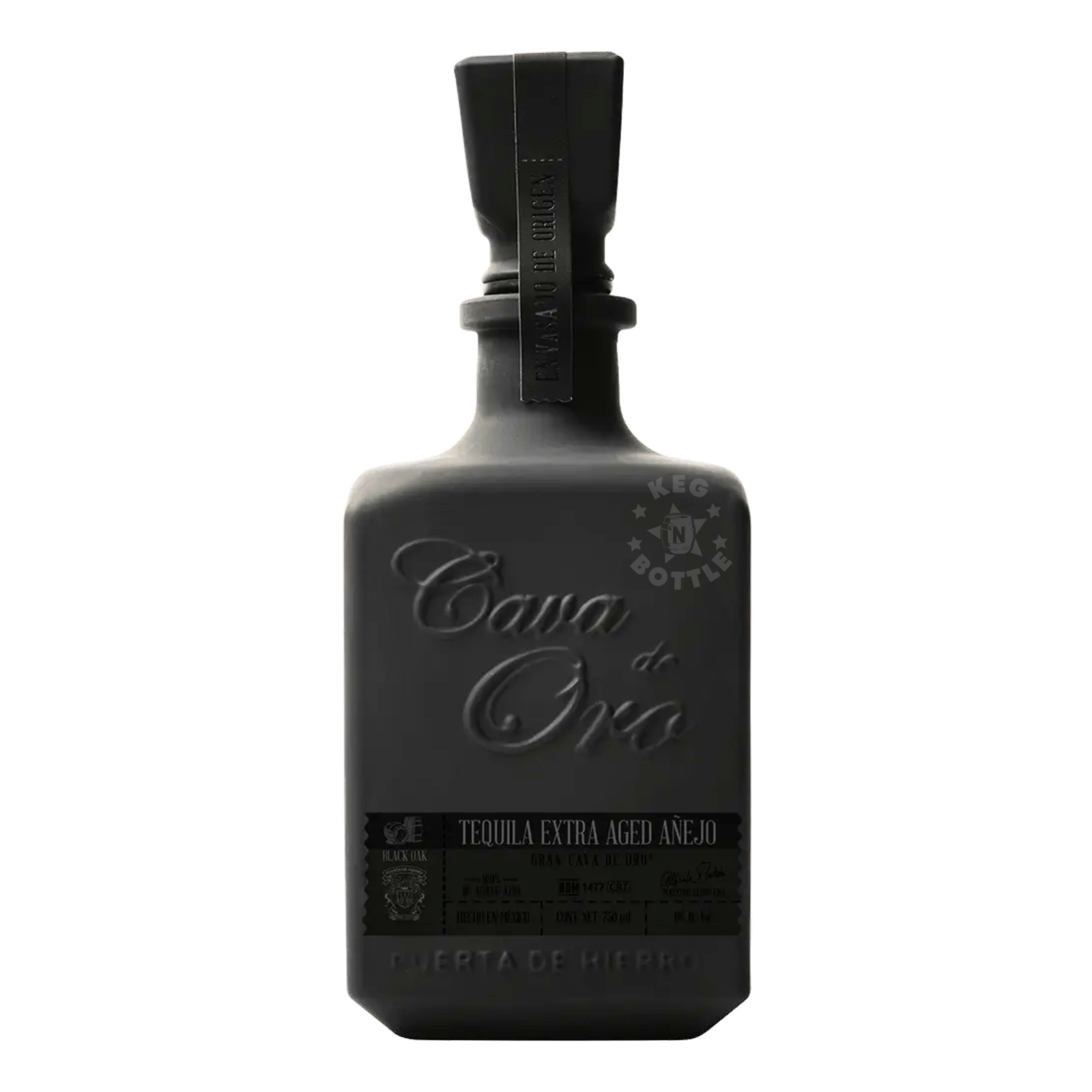 Cava De Oro Extra Anejo Black Bottle Tequila (750 ml) | Keg N Bottle