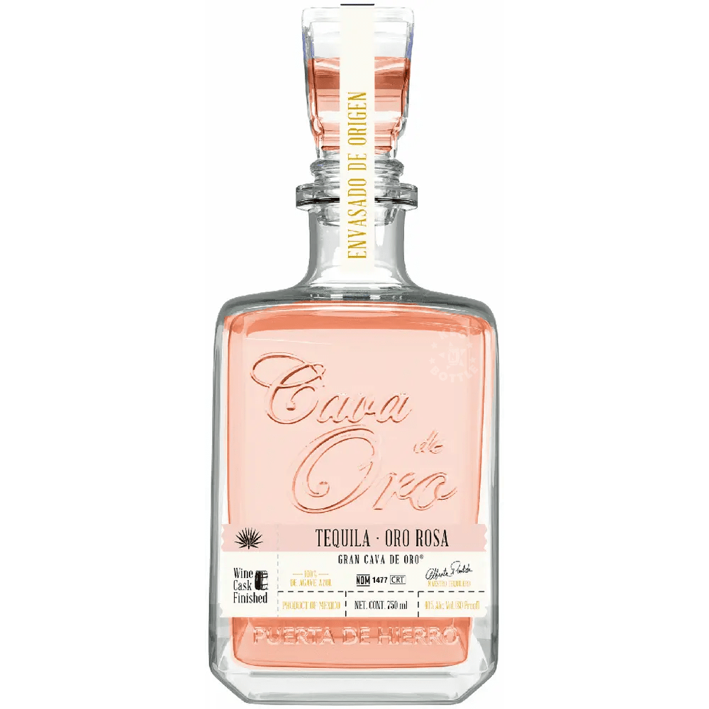 Shop Cava de Oro Tequila Rose Gold 750mL, a premium Mexican tequila made from 100% blue agave and wine cask finished for a smooth, distinctive character | Keg N Bottle.