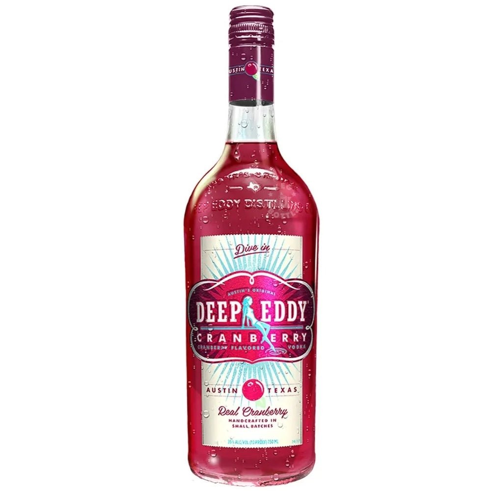 Deep Eddy Cranberry Flavored Vodka 750mL bottle made with real cranberry in Austin, Texas.
