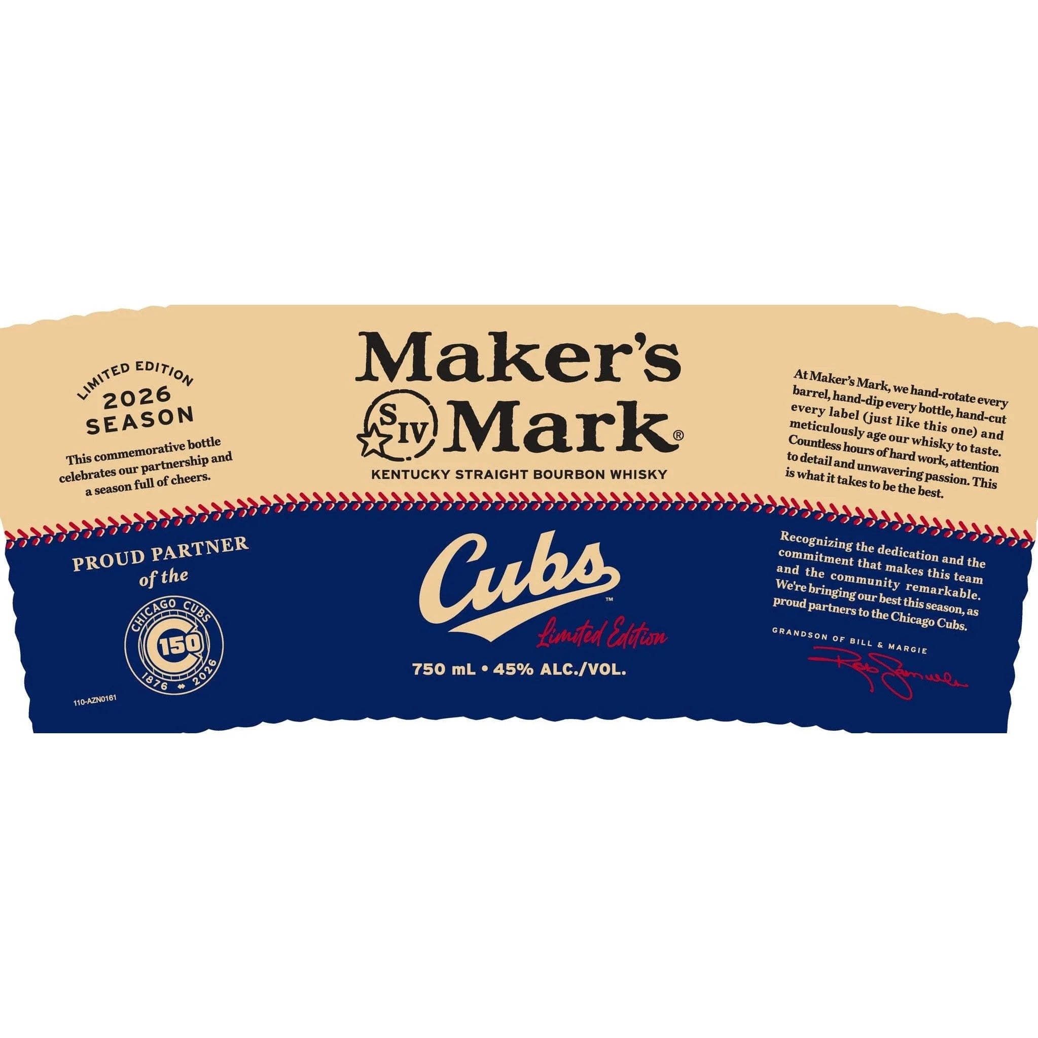 Maker's Mark 2026 Chicago Cubs Edition Bourbon Whiskey (750mL)