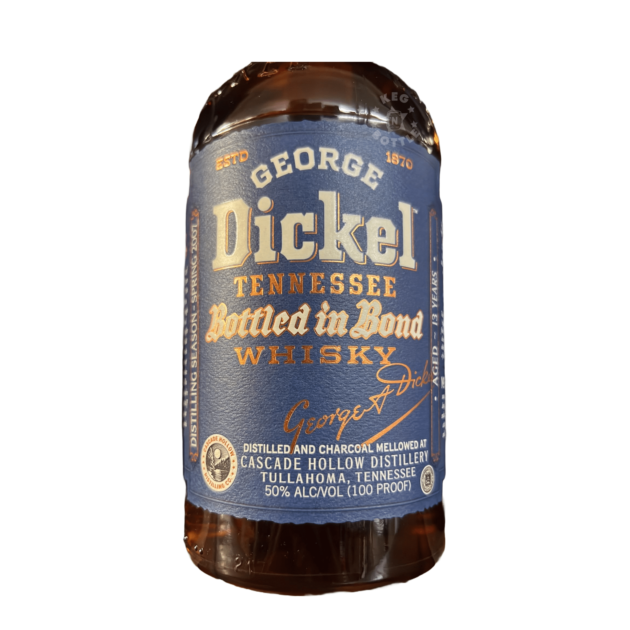 George Dickel 13 Year Bottled in Bond Spring 2007 Tennessee Whisky (750 ml) | Keg N Bottle