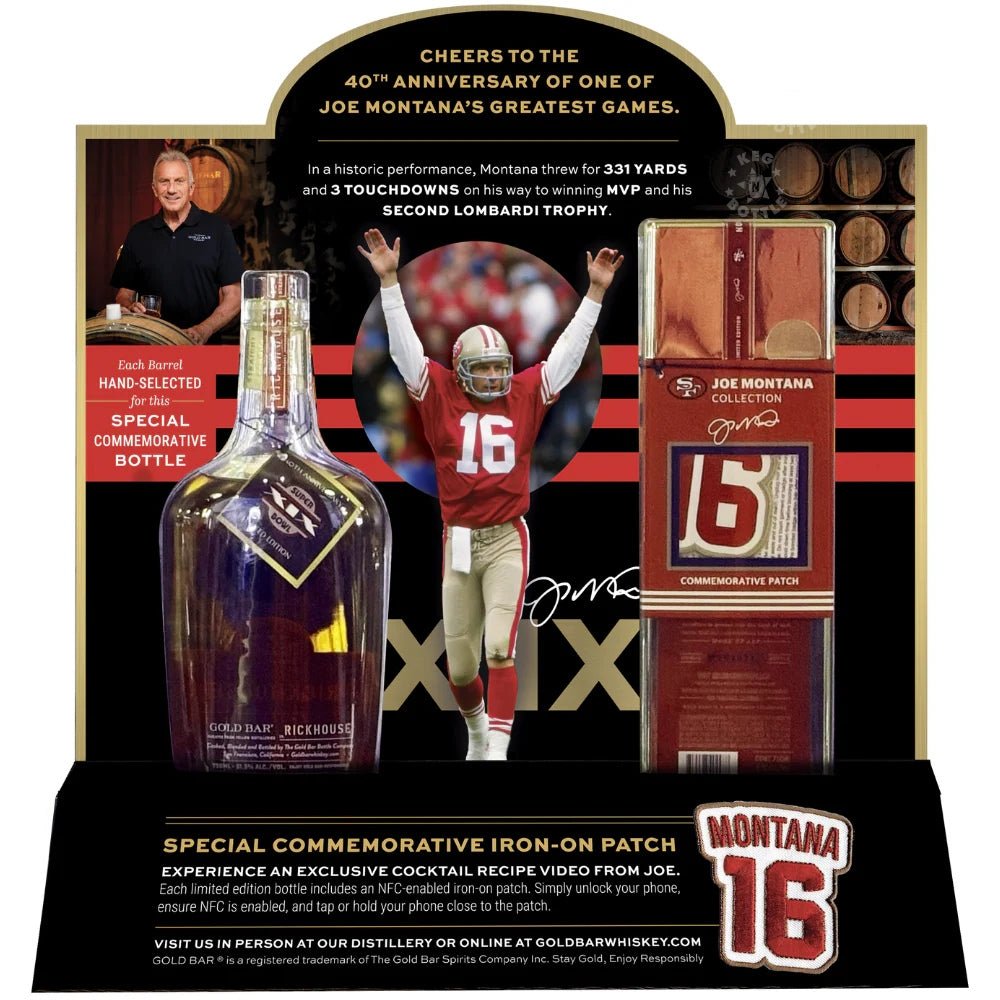 Gold Bar Joe Montana 40th Anniversary flask set
