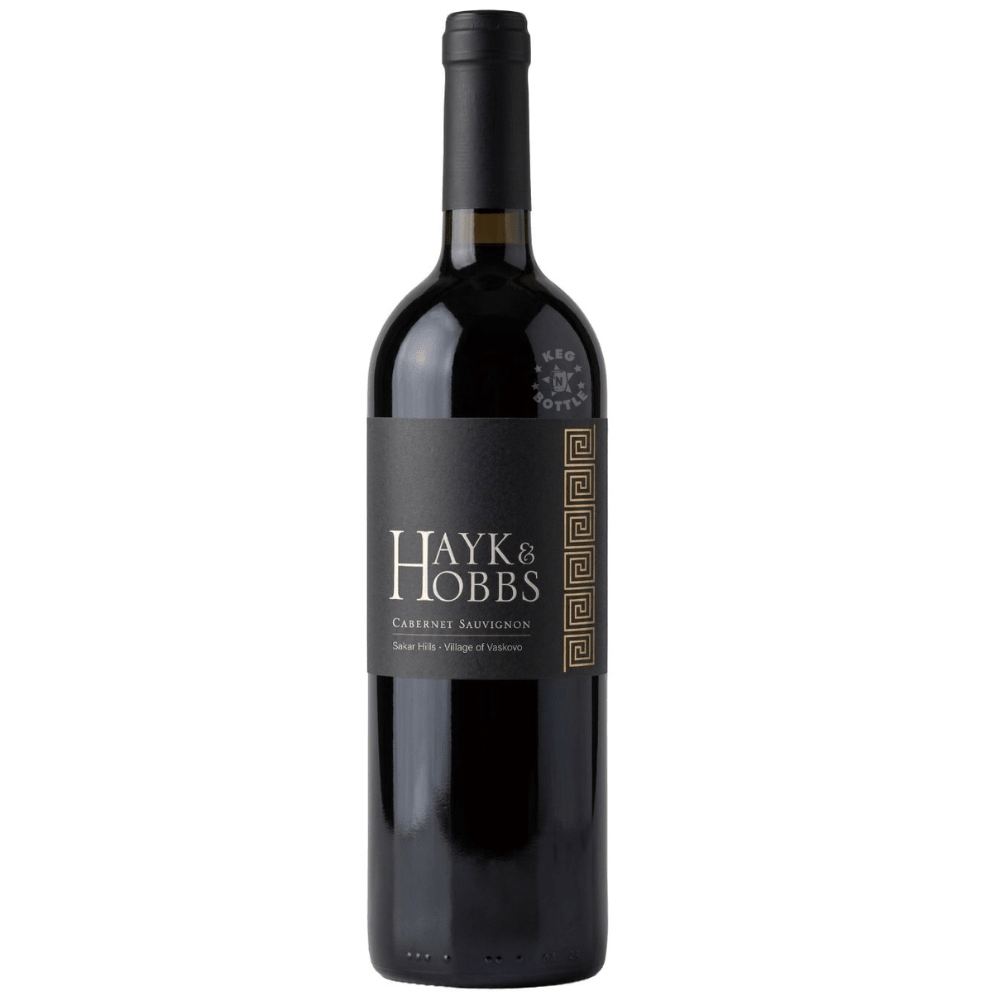 Hayk & Hobbs Cabernet Sauvignon 750mL bottle from Sakar Hills near the village of Vaskovo, Bulgaria.