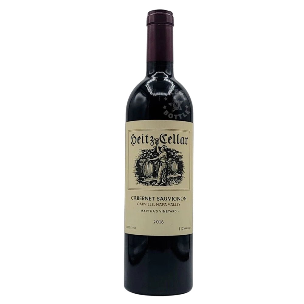Bottle of Heitz Cellar Martha’s Vineyard Cabernet Sauvignon 2016 Oakville Napa Valley