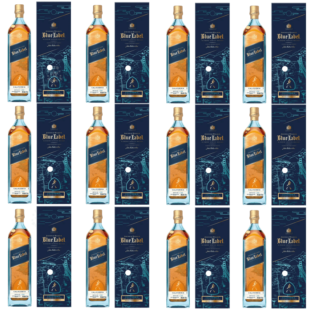 Johnnie Walker Blue Label California Limited Edition Blended Scotch Whisky (750mL) - 12 pack