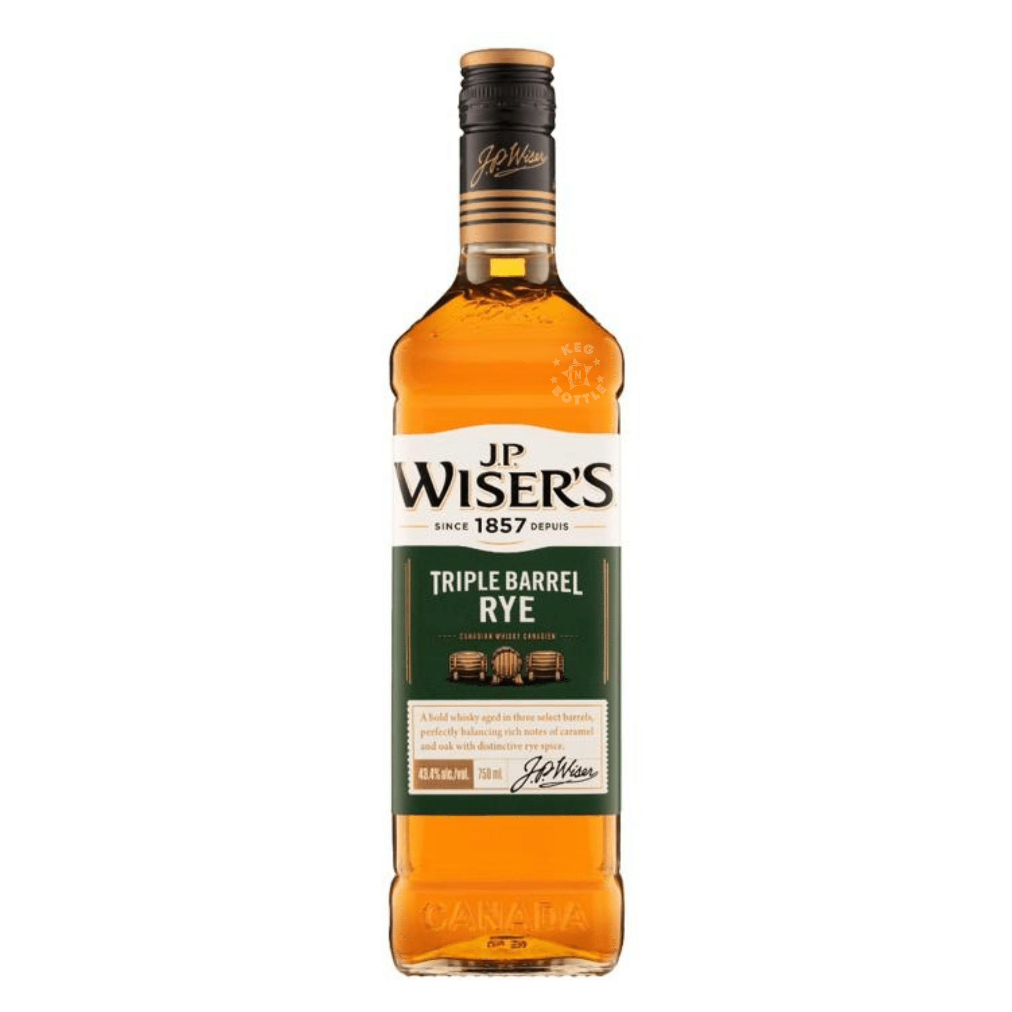 J.P. Wiser's Triple Barrel Rye Whiskey (750 ml) | Keg N Bottle