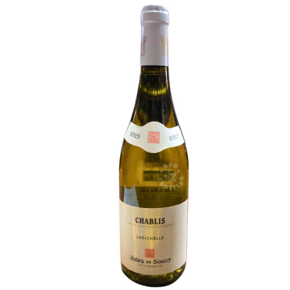 Bottle of Jules du Souzy Chablis Ladichelle 2023 French white wine