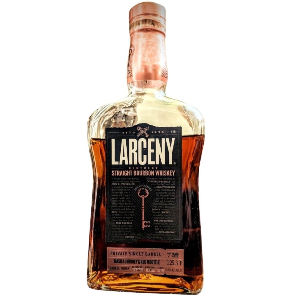 Larceny Private Barrel Proof Bourbon (Barrel 7757639 - We have the Deets) - Mash & Journey & Keg N Bottle Private Barrel Pick 750 ml | Keg N Bottle