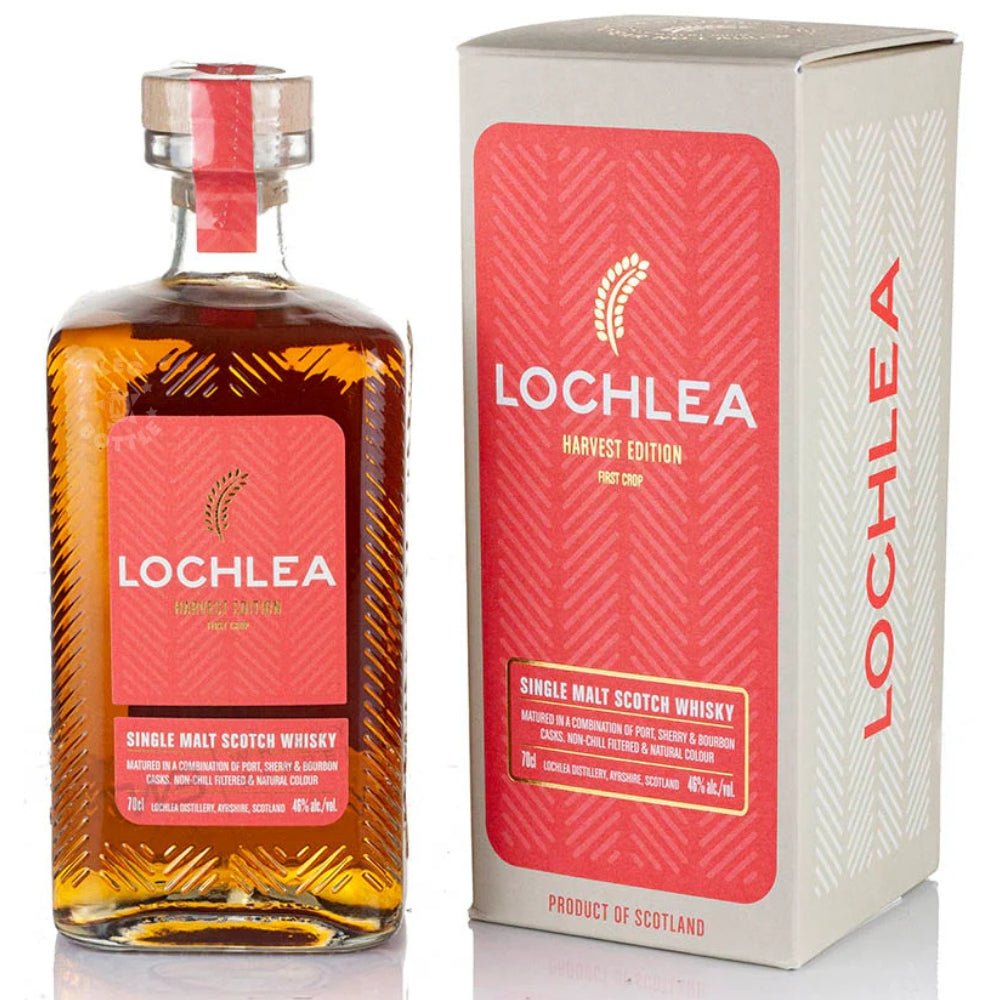 Bottle of Lochlea Harvest Edition First Crop whisky – port, sherry & bourbon