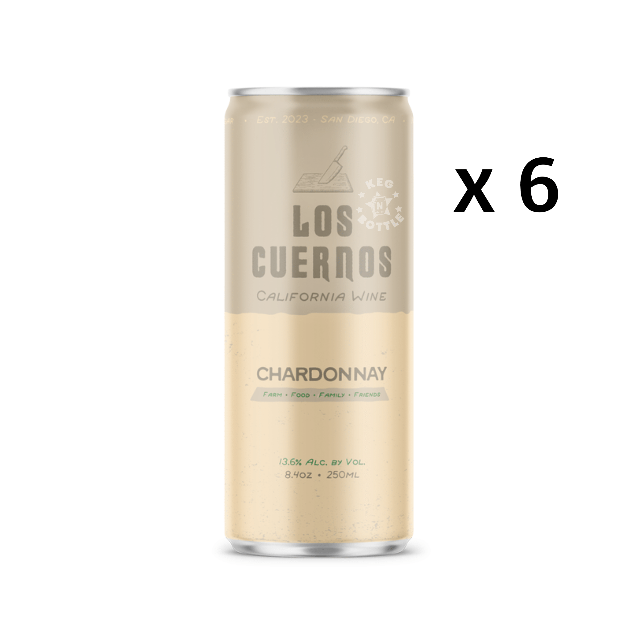Los Cuernos Chardonnay (6 Pack) - Keg N Bottle