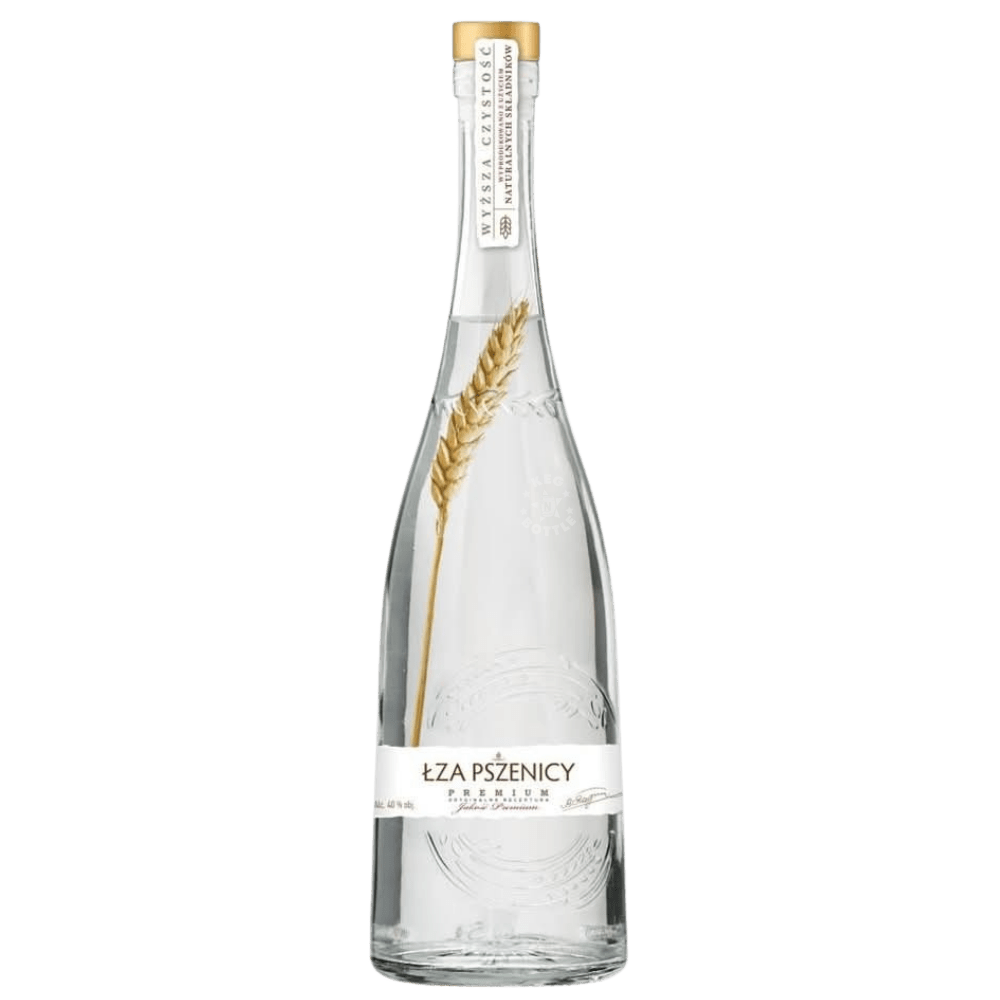 Lza Pszenicy Z Klosem Premium Vodka 700mL bottle from Poland featuring a distinctive wheat ear inside the bottle.