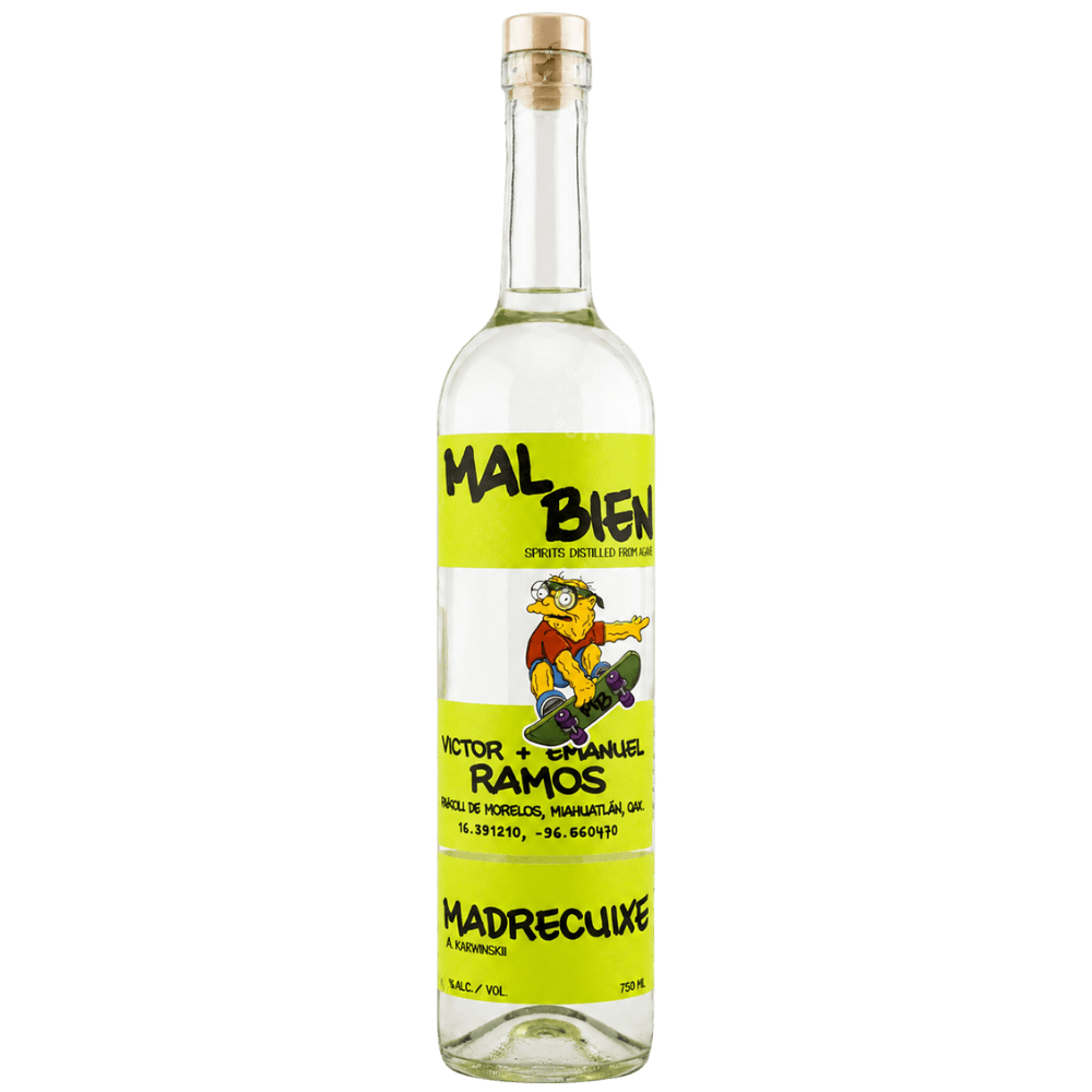 Mal Bien Niños Viejos Madrecuishe Mezcal 750mL bottle by Victor and Emanuel Ramos from Miahuatlán, Oaxaca.