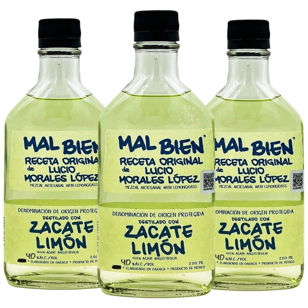 Mal Bien Zacate Limón (Morales) Mezcal - 3 Pack (200 mL)