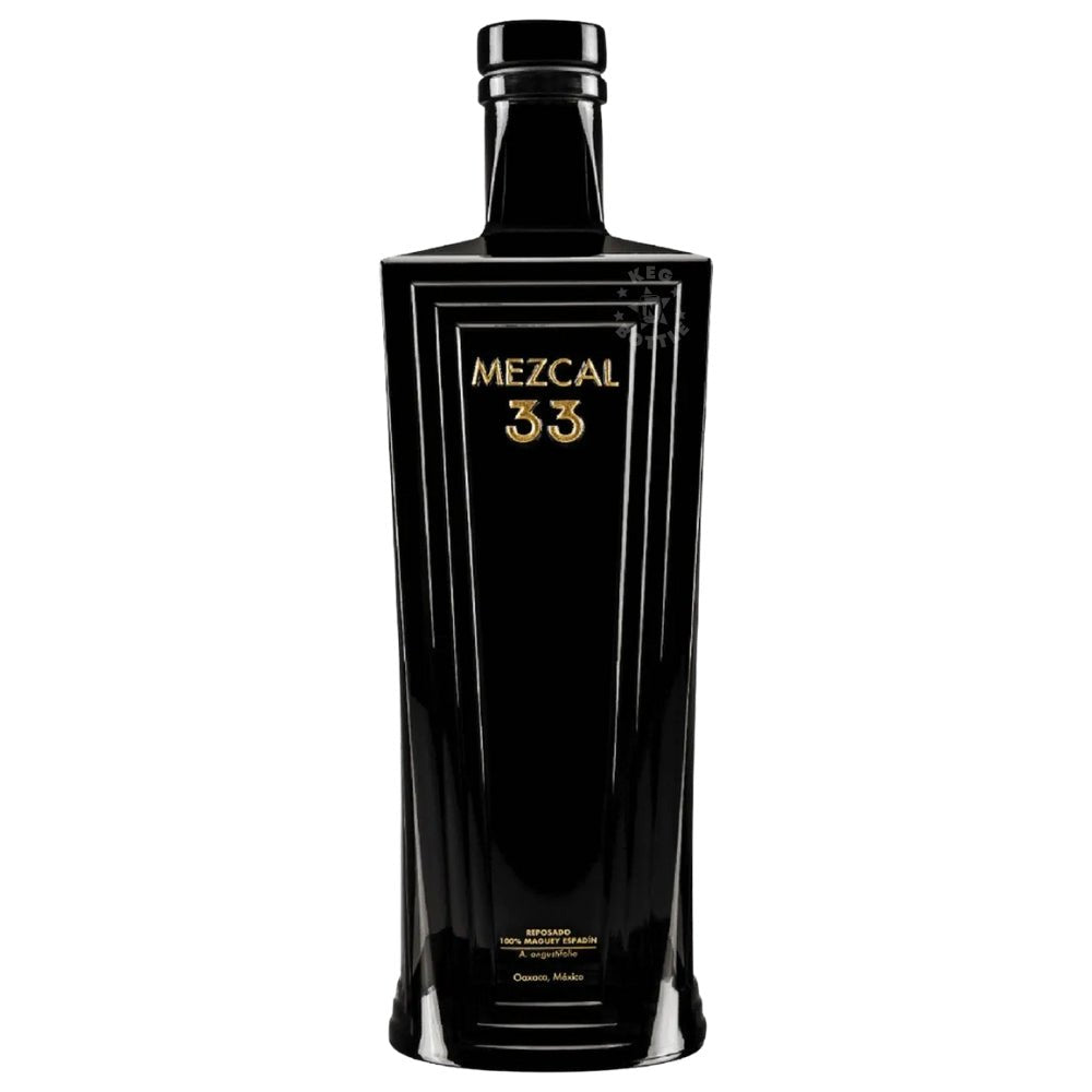 Mezcal 33 Reposado Espadín 750 ml bottle from Oaxaca, Mexico