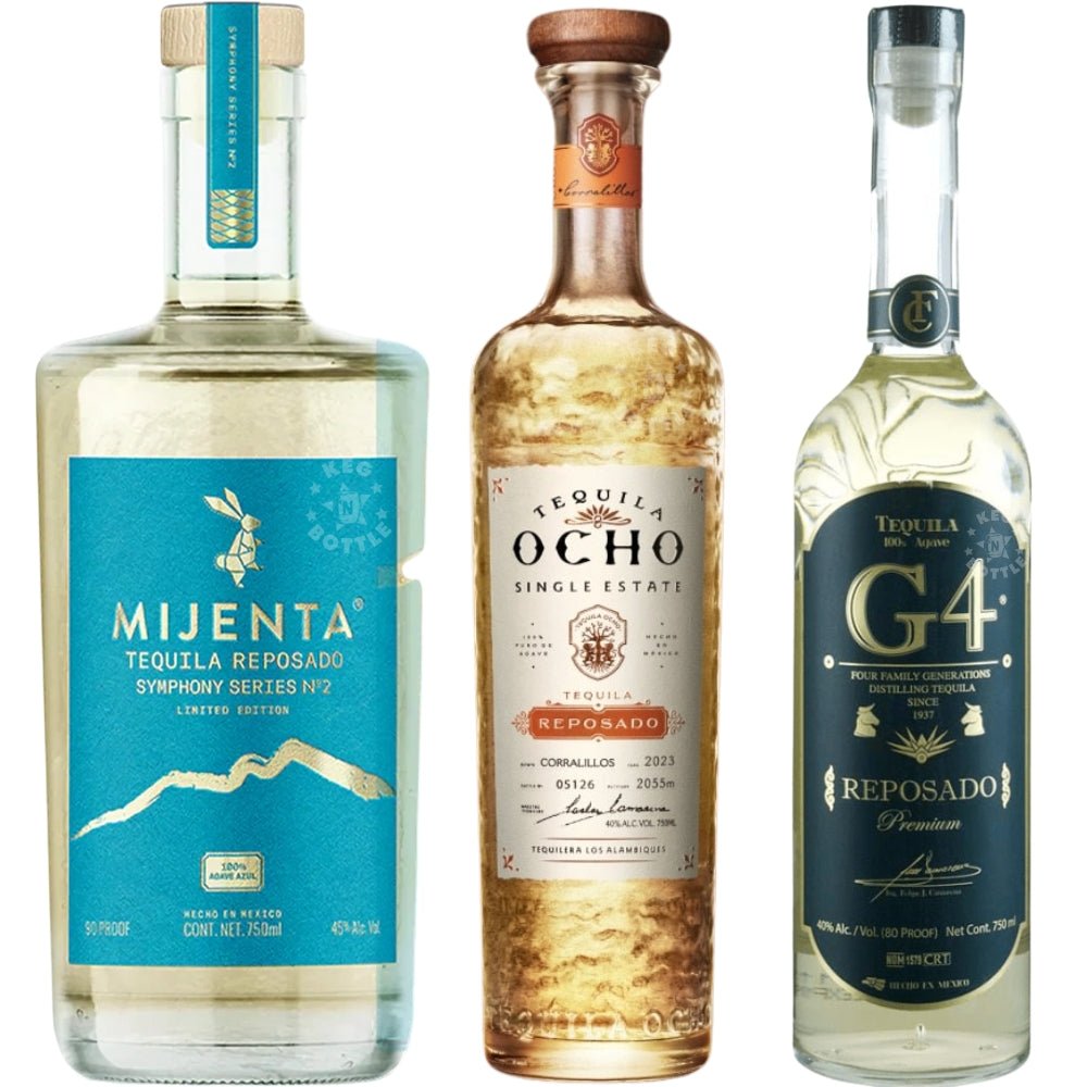 Mijenta No. 2 & Tequila Ocho & G4 Reposado Tequila Combo Pack (3 x 750ML) | Keg N Bottle