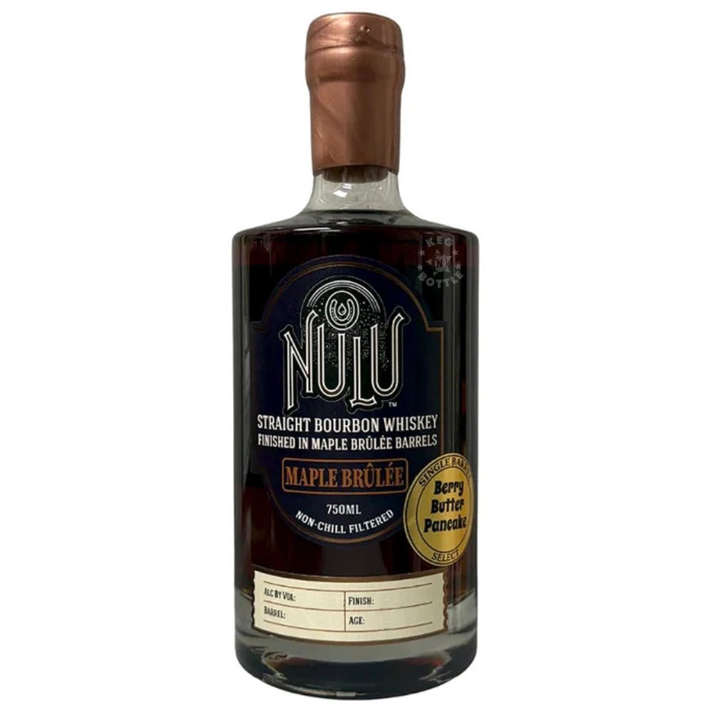 Bottle of Nulu Straight Bourbon Whiskey Maple Brûlée (750 ml) finished in maple brûlée barrels