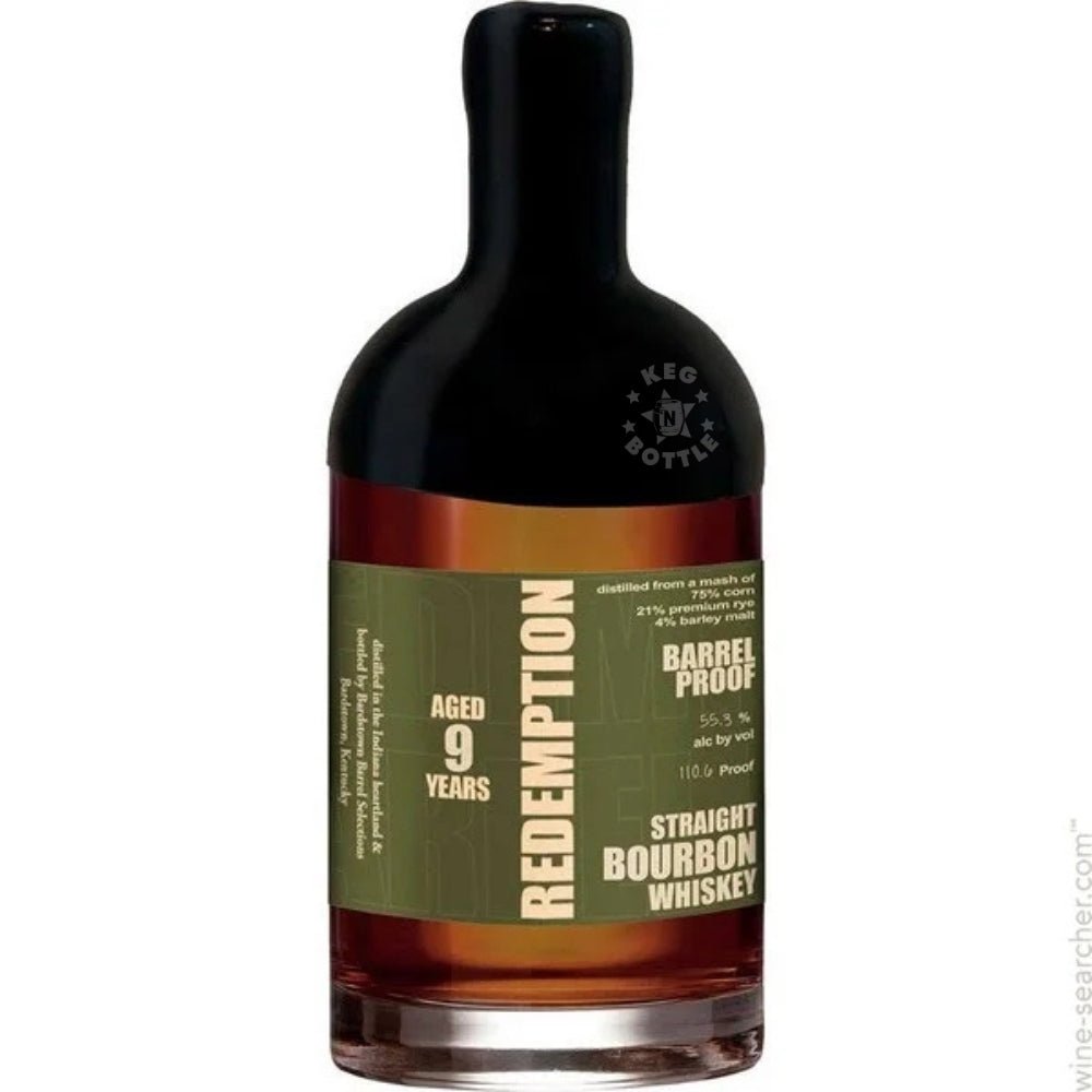 Redemption Straight Bourbon Barrel Proof Aged 9 Years bottle, 750 ml